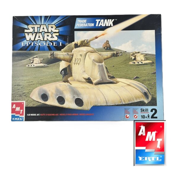 AMT ERTL Star Wars Episode 1 Trade Federation Tank 1:32 Vintage Model Kit 1999 - Picture 1 of 12